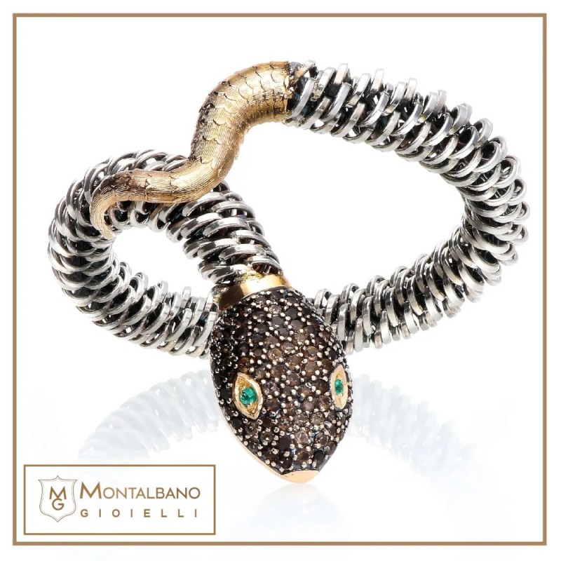 Medievale serpente bracciale arg & 9kt | Gioielli De Nobili